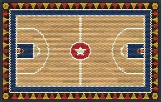 Hardwood Court rug