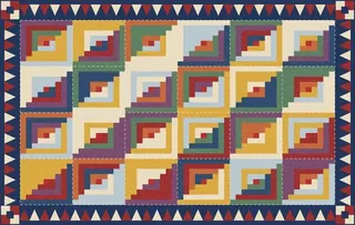Log Cabin Quilt rug