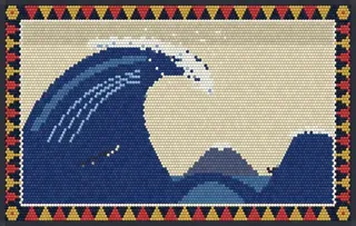 The Great Wave rug